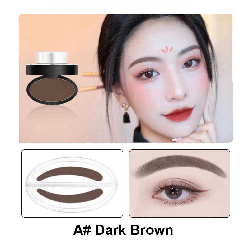 Waterproof Eyebrow Stamp Kit | Perfect Natural Brows in Seconds | Smudge-Proof Brow Powder & Stencil Set