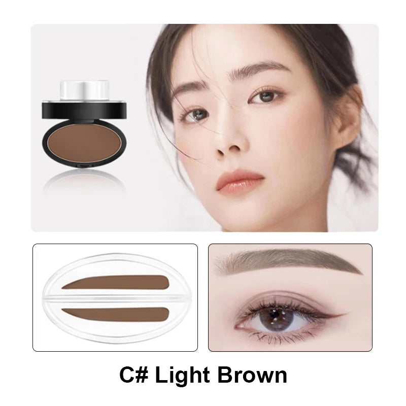Waterproof Eyebrow Stamp Kit | Perfect Natural Brows in Seconds | Smudge-Proof Brow Powder & Stencil Set