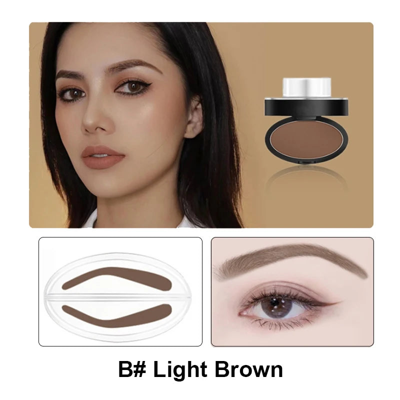 Waterproof Eyebrow Stamp Kit | Perfect Natural Brows in Seconds | Smudge-Proof Brow Powder & Stencil Set