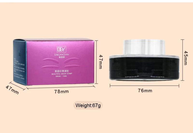Waterproof Eyebrow Stamp Kit | Perfect Natural Brows in Seconds | Smudge-Proof Brow Powder & Stencil Set