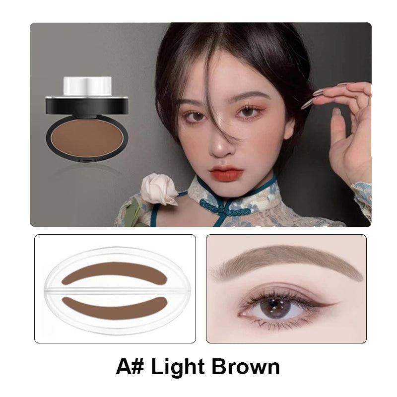 Waterproof Eyebrow Stamp Kit | Perfect Natural Brows in Seconds | Smudge-Proof Brow Powder & Stencil Set