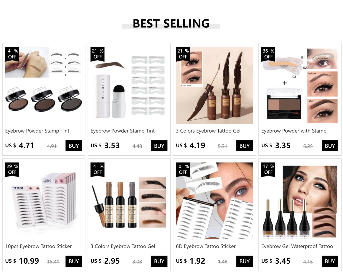 Waterproof Eyebrow Stamp Kit | Perfect Natural Brows in Seconds | Smudge-Proof Brow Powder & Stencil Set