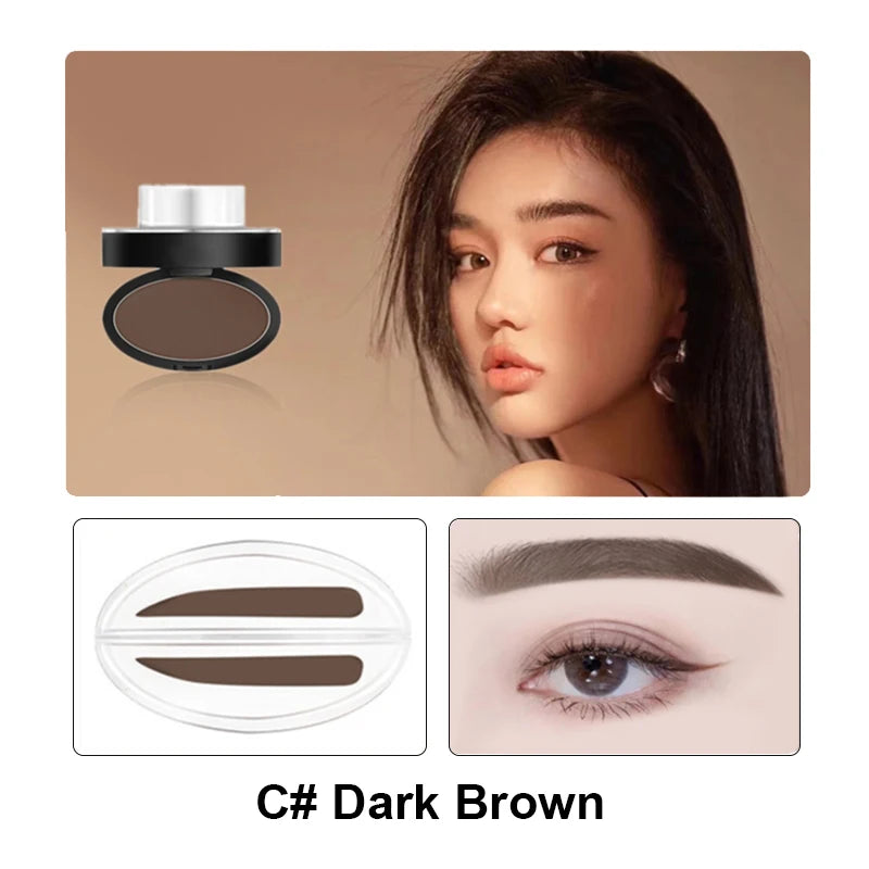 Waterproof Eyebrow Stamp Kit | Perfect Natural Brows in Seconds | Smudge-Proof Brow Powder & Stencil Set
