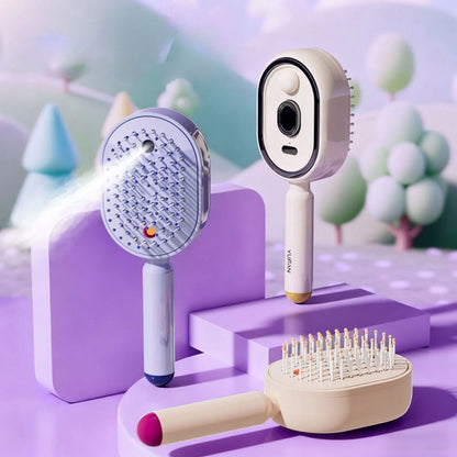 Veloura™ Cordless Steam Hair Straightener Brush with Water Spray | USB-C Rechargeable