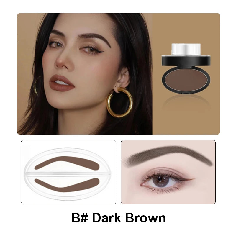 Waterproof Eyebrow Stamp Kit | Perfect Natural Brows in Seconds | Smudge-Proof Brow Powder & Stencil Set
